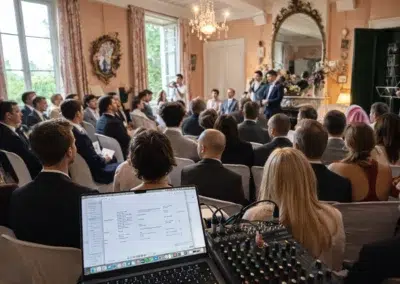Cérémonie laïque en plein air avec invités
